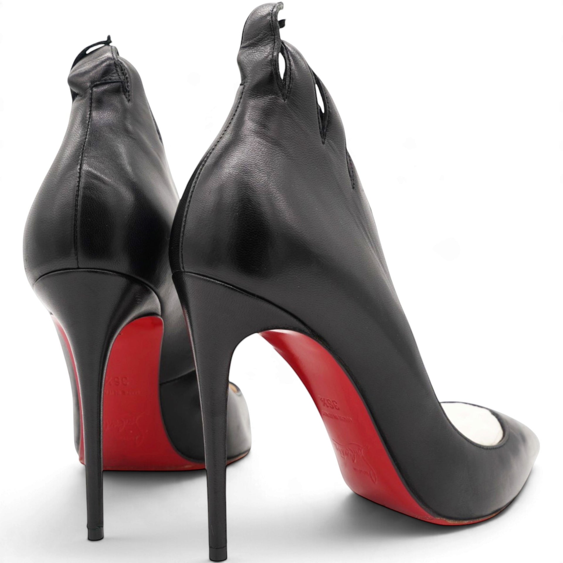 Christian Louboutin Black Leather Victorina Flame Pumps Size36.5 