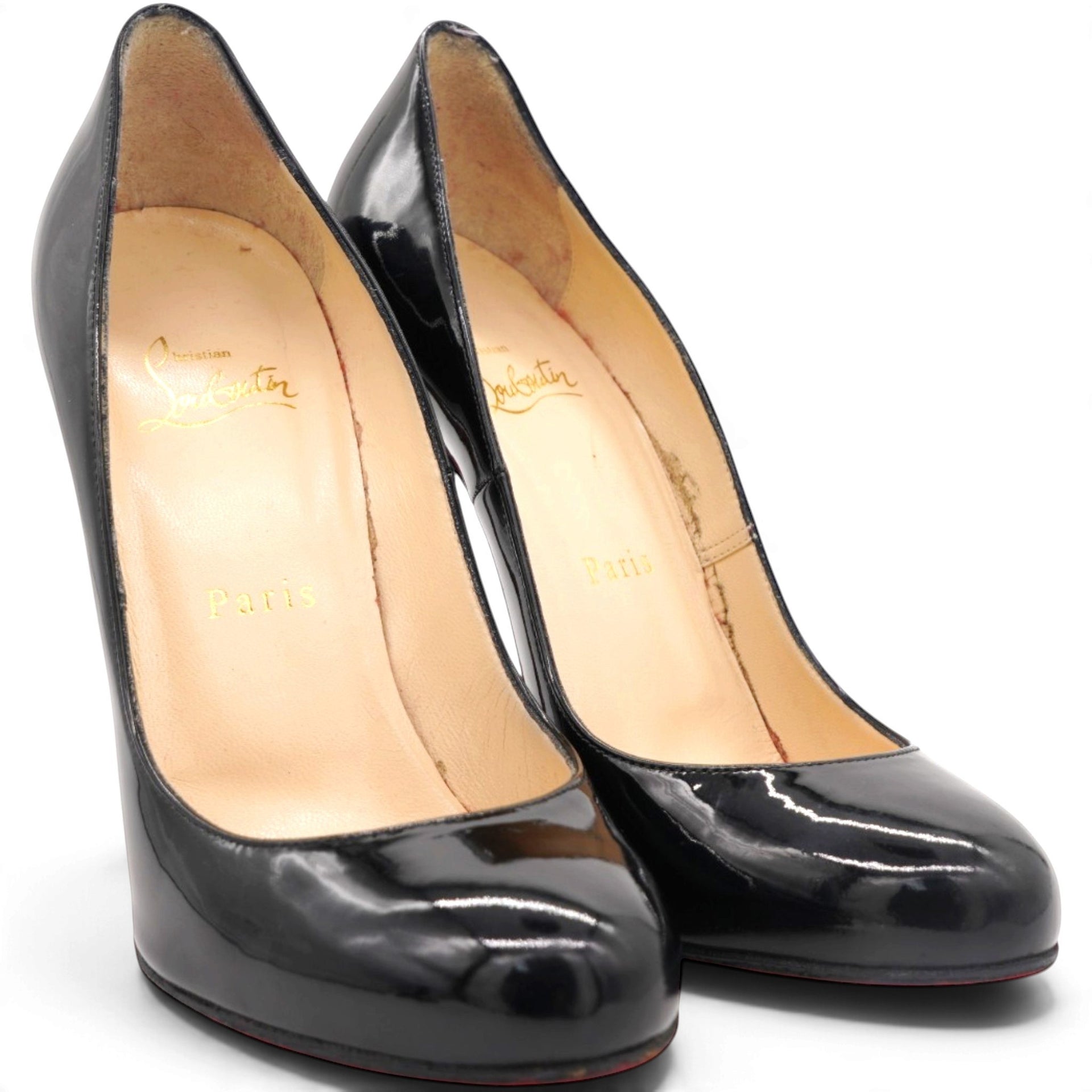 Christian Louboutin Black Patent Leather Merci Allen Pumps Size36.5 