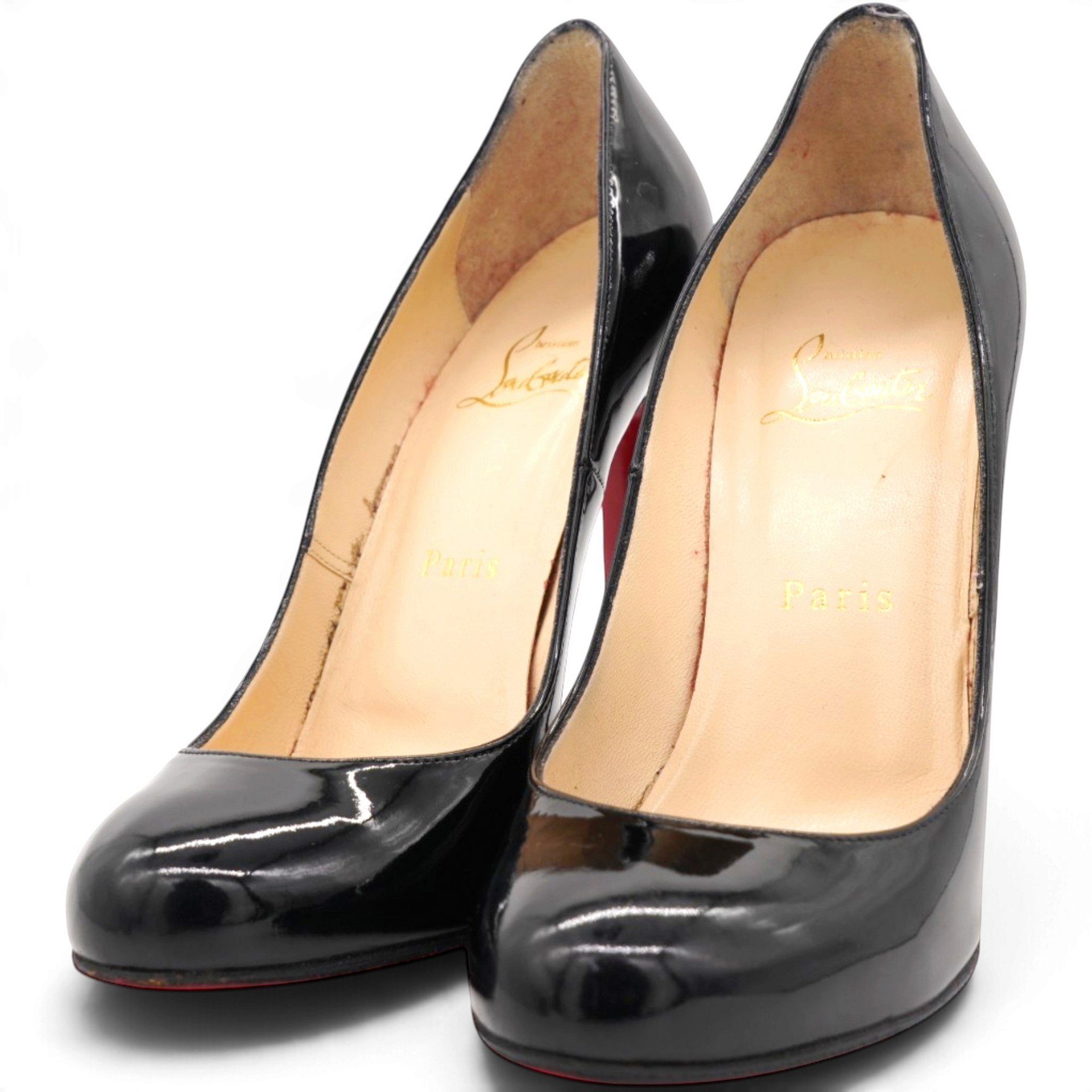 Christian Louboutin Black Patent Leather Merci Allen Pumps Size36.5 