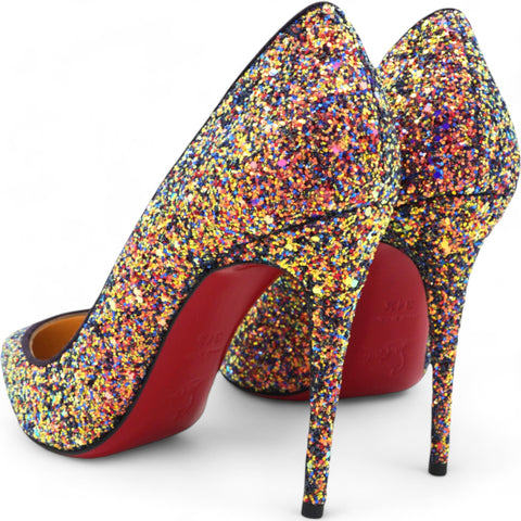 Christian Louboutin Glitter Milkyway Pigalle Follies 100 Pumps Multicolor Size 34.5 