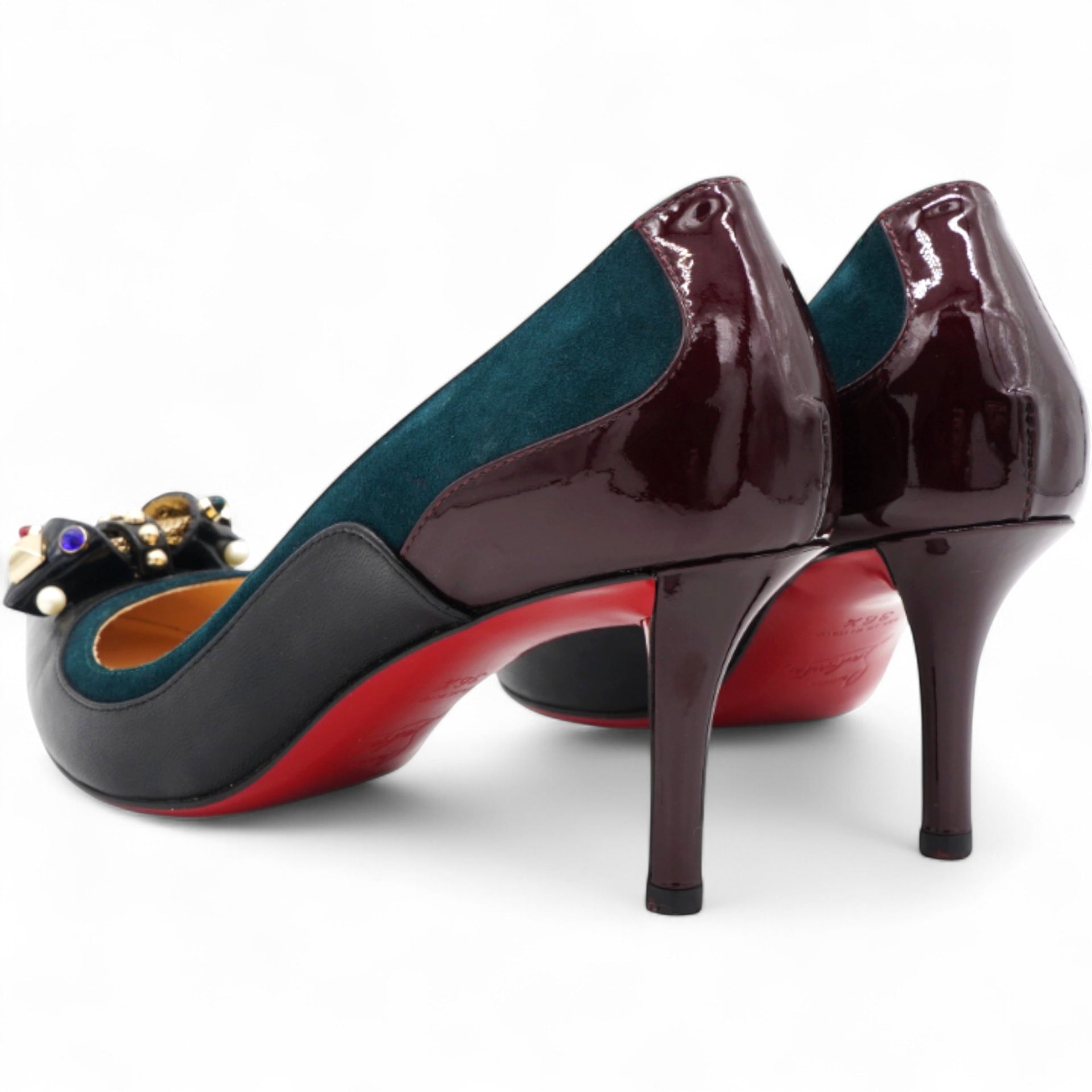 Christian Louboutin Nappa Patent Tudorchic 70 Pumps Black Size36.5 