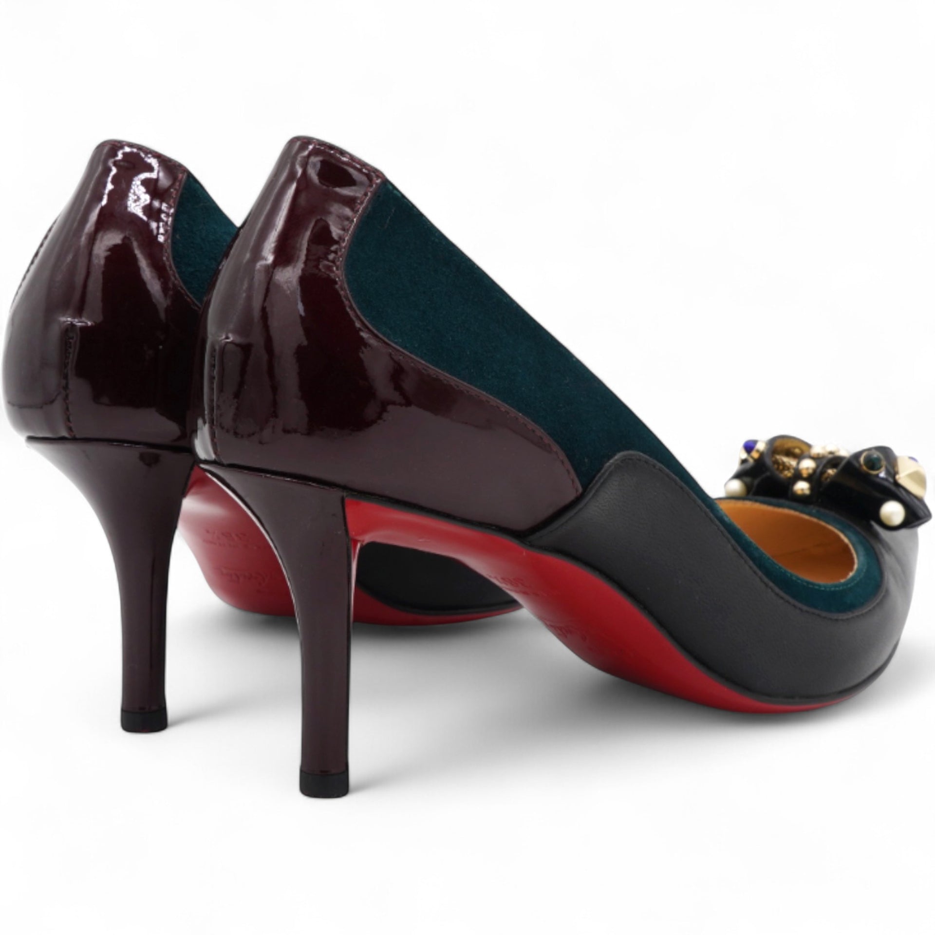 Christian Louboutin Nappa Patent Tudorchic 70 Pumps Black Size36.5 