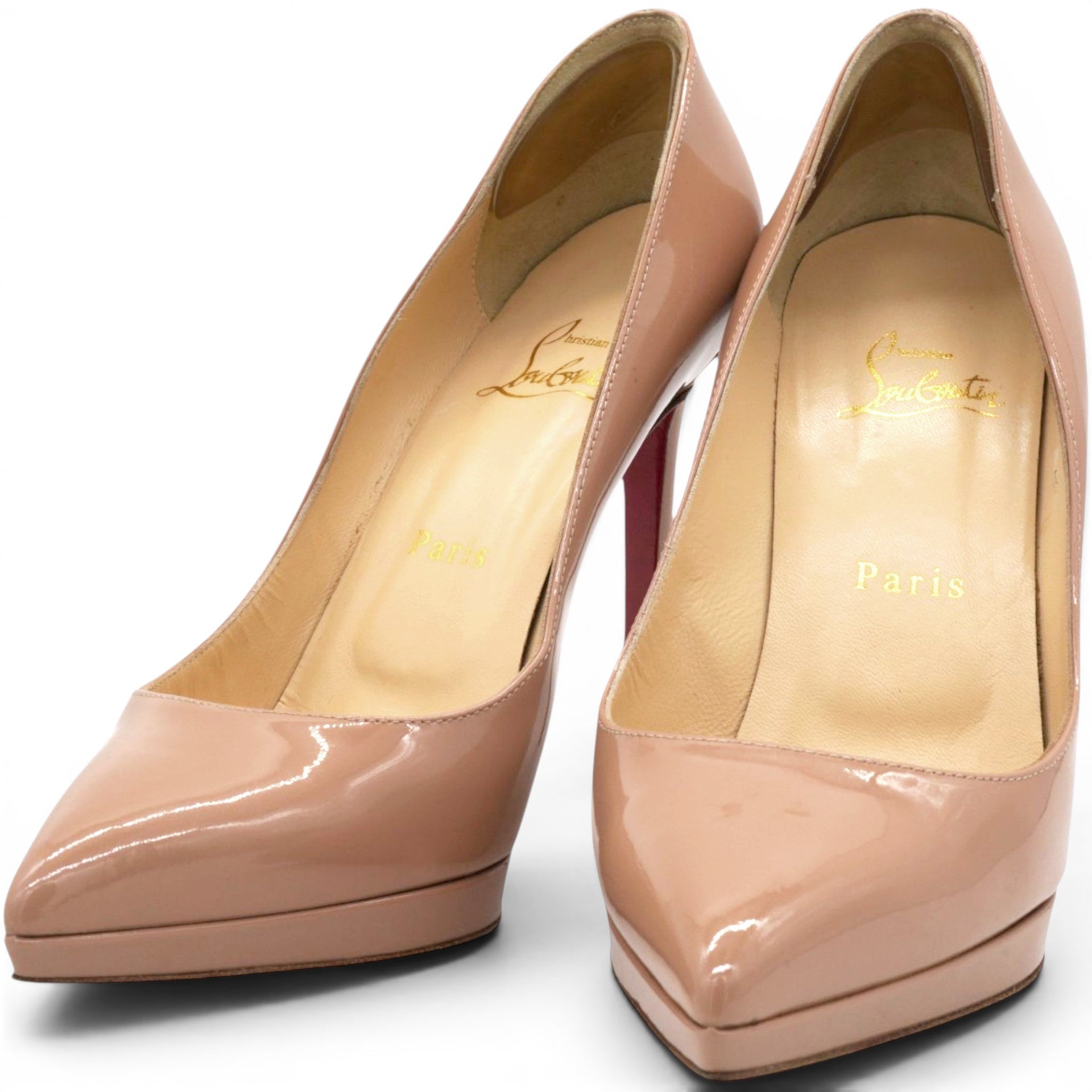 Christian Louboutin Patent Bianca Pumps Nude Size37 