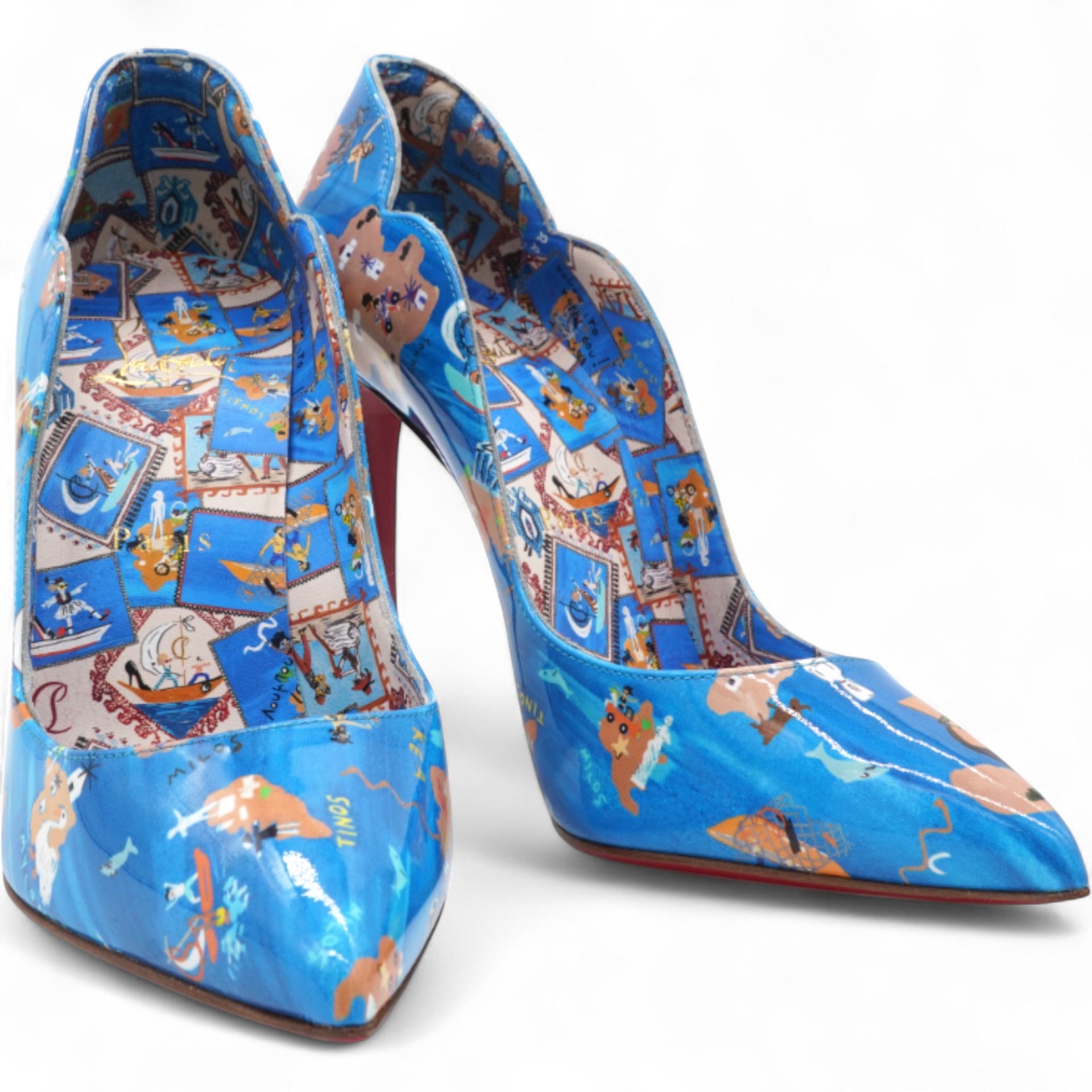 Christian Louboutin  Patent Loubi Odyssey Hot Chick Pumps Multicolor Size37.5 
