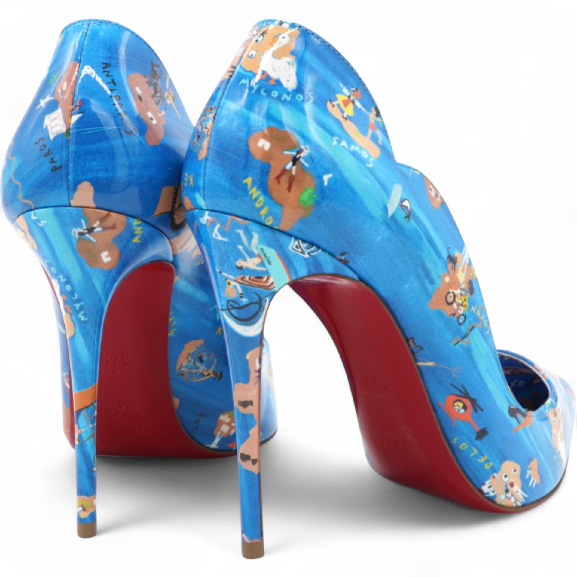 Christian Louboutin  Patent Loubi Odyssey Hot Chick Pumps Multicolor Size37.5 