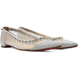Christian Louboutin Silver Flat Point Toe Shoe Size34 