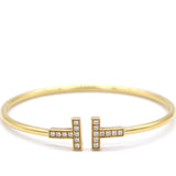 T Wire Bracelet Yellow Gold & Diamonds