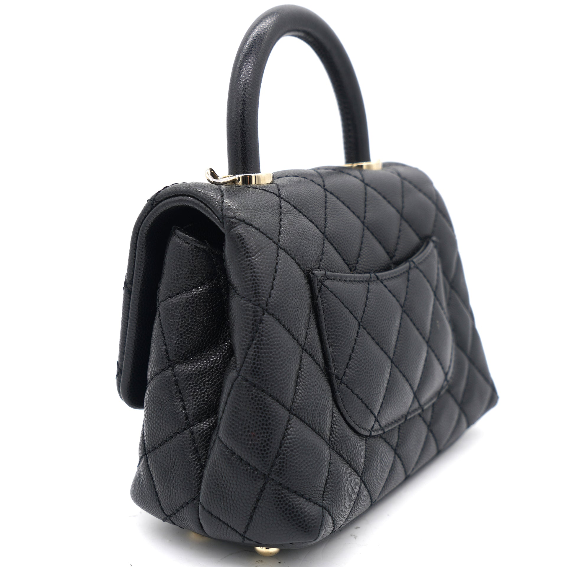 Caviar Quilted Extra Mini Coco Handle Flap Black