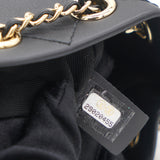 Calfskin Stitched Chain Bucket Bag Black
