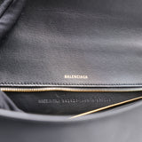 Shiny Box Calfskin Hourglass Top Handle Bag Medium