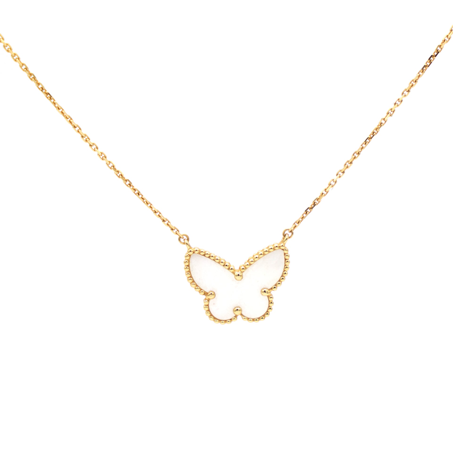 Lucky Butterfly Necklace Yellow Gold