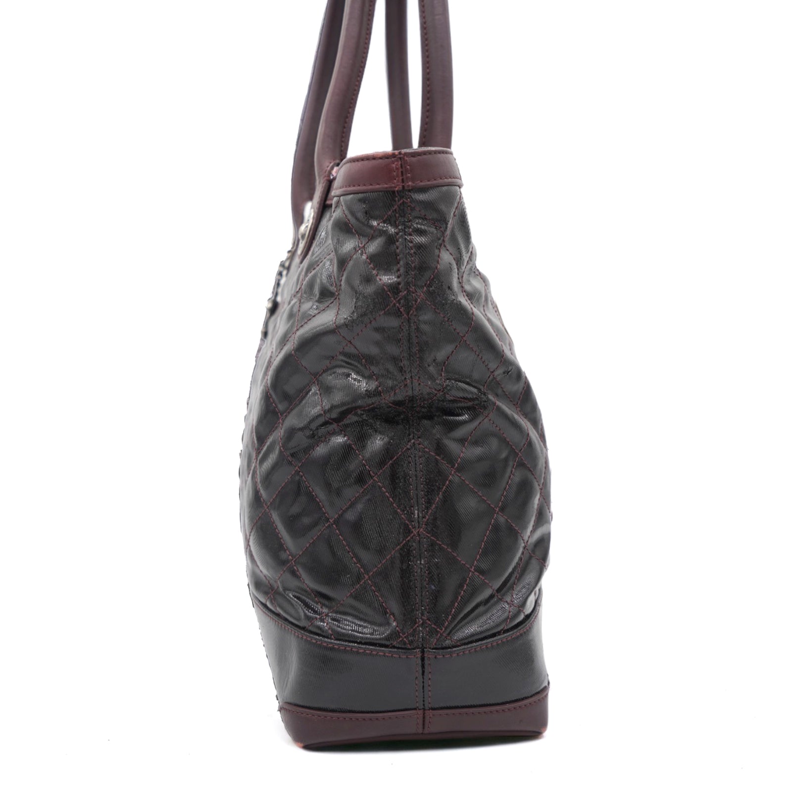 Glazed Quilted Tote Wine