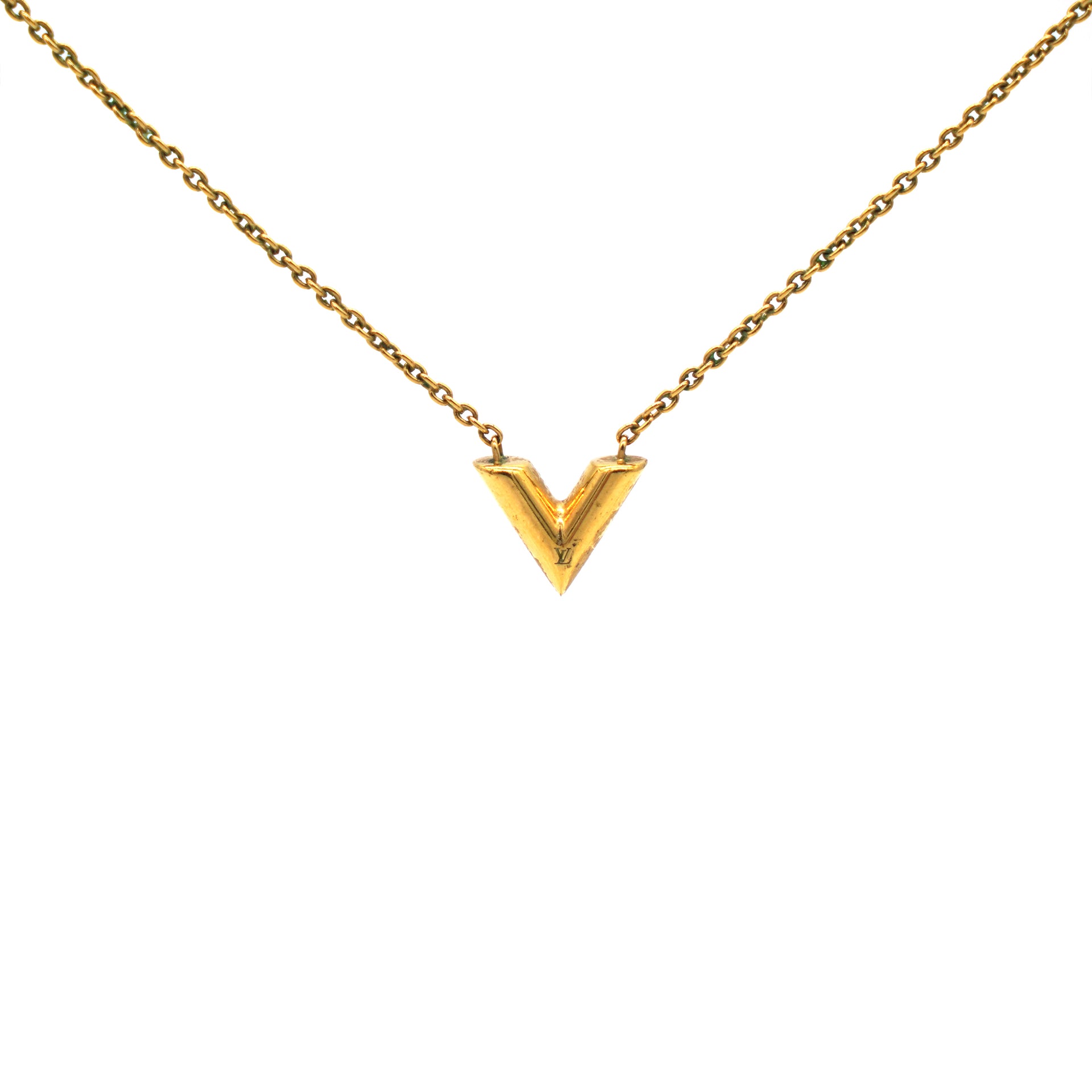 L to v necklace Louis Vuitton Gold in Metal - 39043140