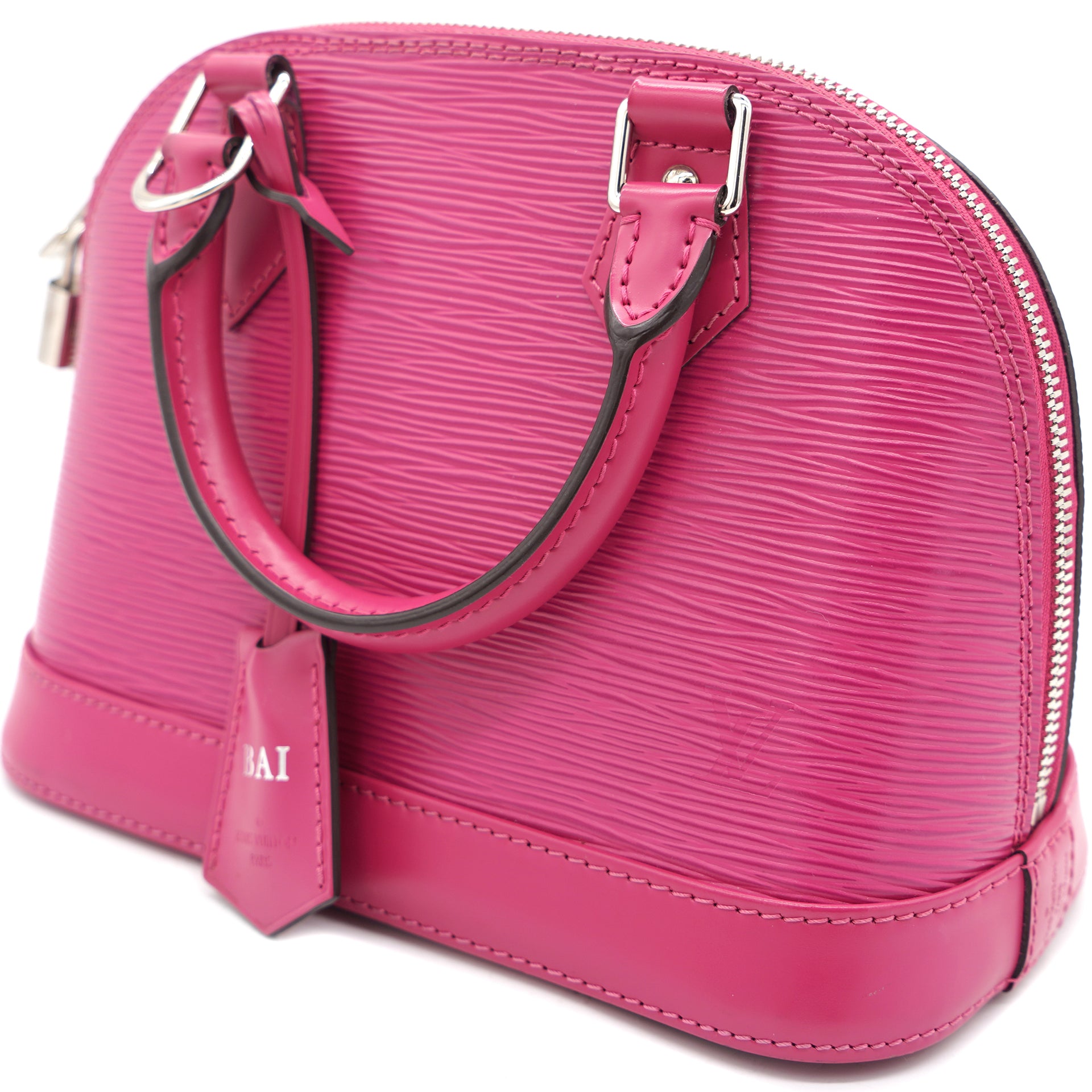 Alma bb leather handbag Louis Vuitton Pink in Leather - 25222773