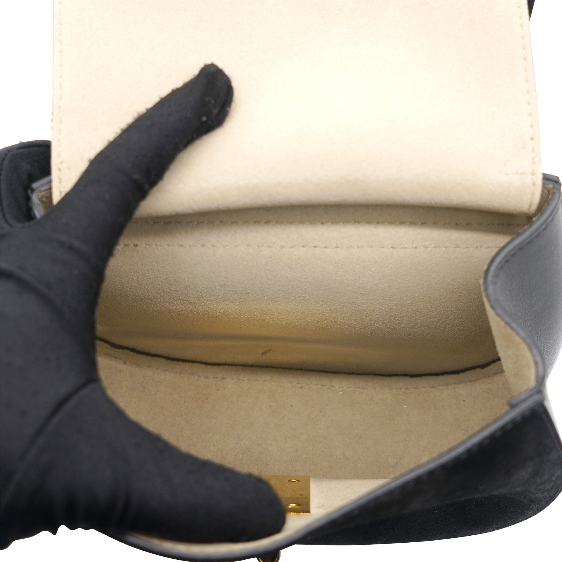Grained Calfskin Mini Drew Shoulder Bag Black