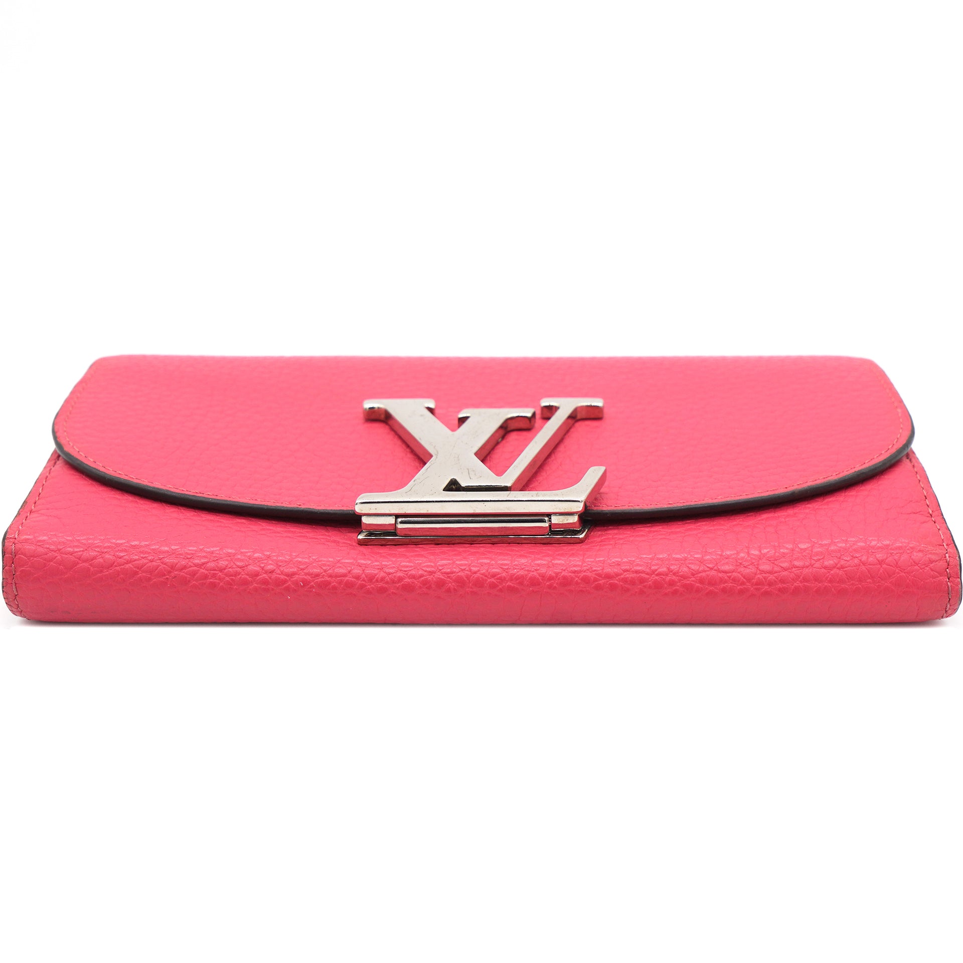 Taurillon Leather Vivienne LV Long Wallet Pink