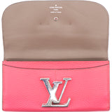 Taurillon Leather Vivienne LV Long Wallet Pink