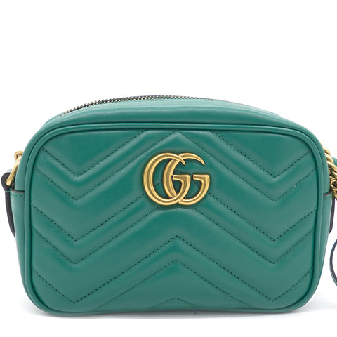 Gucci Black Quilted Leather Marmont Mini Camera Bag - Yoogi's Closet