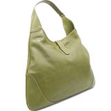 Green Web Jackie Leather Shoulder Bag Brown Dark Green
