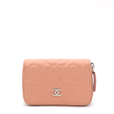 Chanel Lambskin Camellia Embossed Zip Around Wallet Pink – STYLISHTOP
