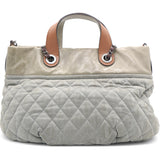 Grey Quilted Iridescent Calfskin Large In-The-Mix
