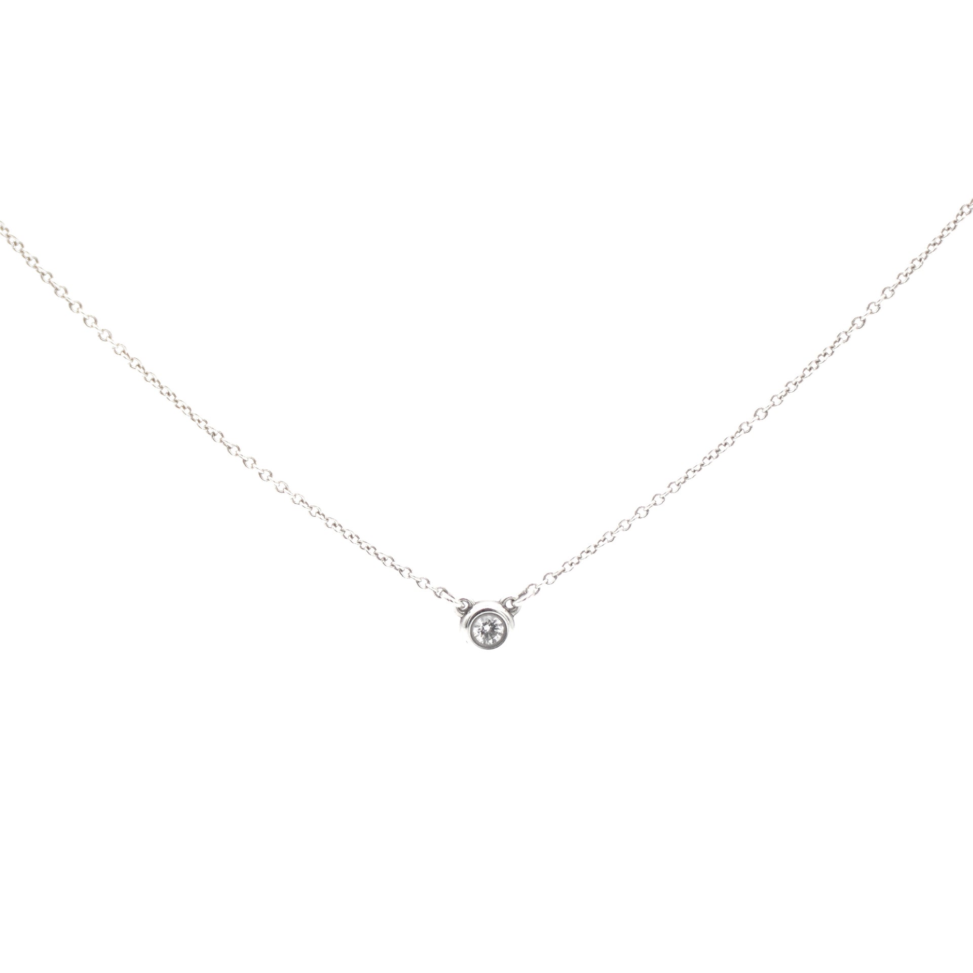 Diamonds by the Yard Single Diamond Pendant Necklace Sterling Silver