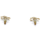 Crystal Twisted CC Earrings Gold
