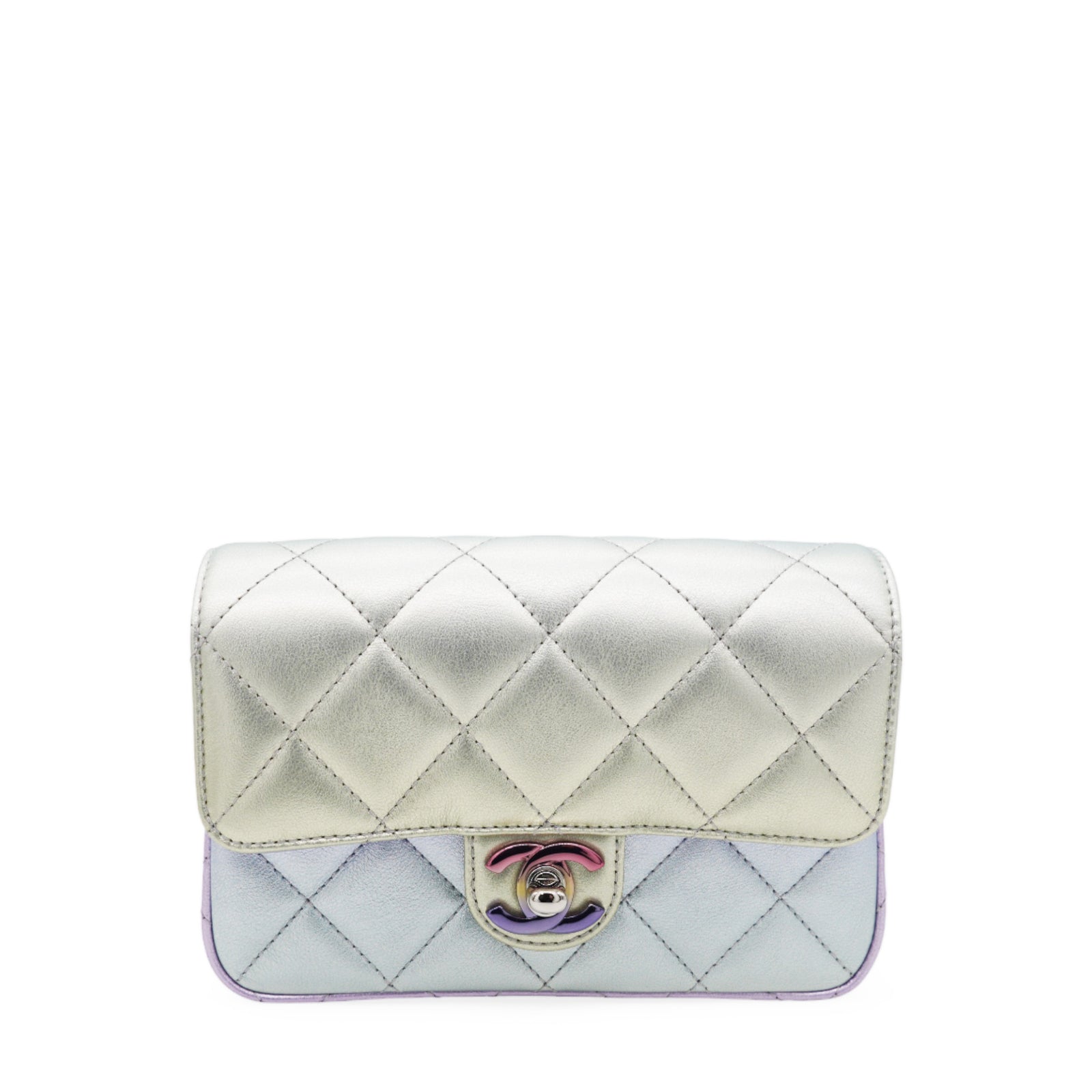 Chanel Classic Card Holder Quilted Gradient Metallic Calfskin with Gradient Hardware Multicolor