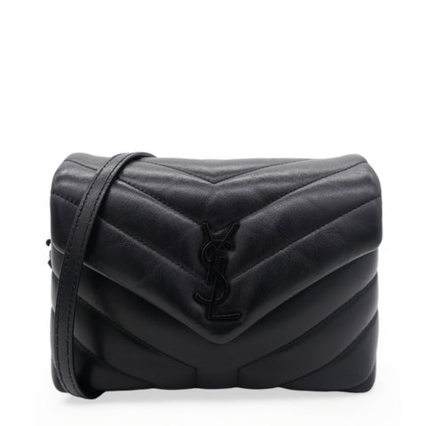 Calfskin Quilted Monogram Loulou Black