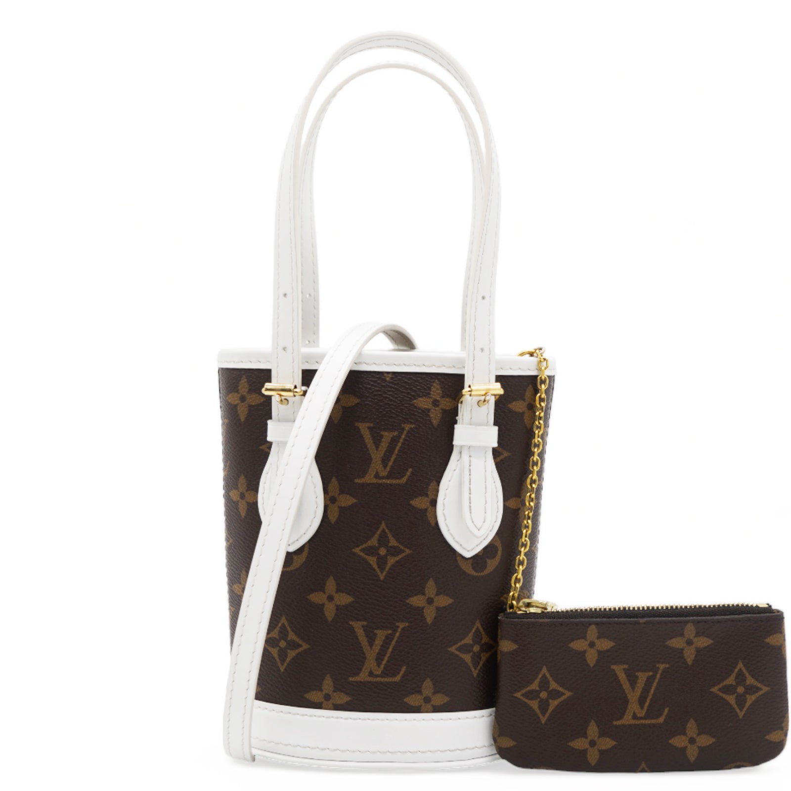 Louis Vuitton Nano Bucket Bag monogram shoulder crossbody white