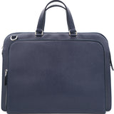 Saffiano Lux Leather Travel Briefcase Navy