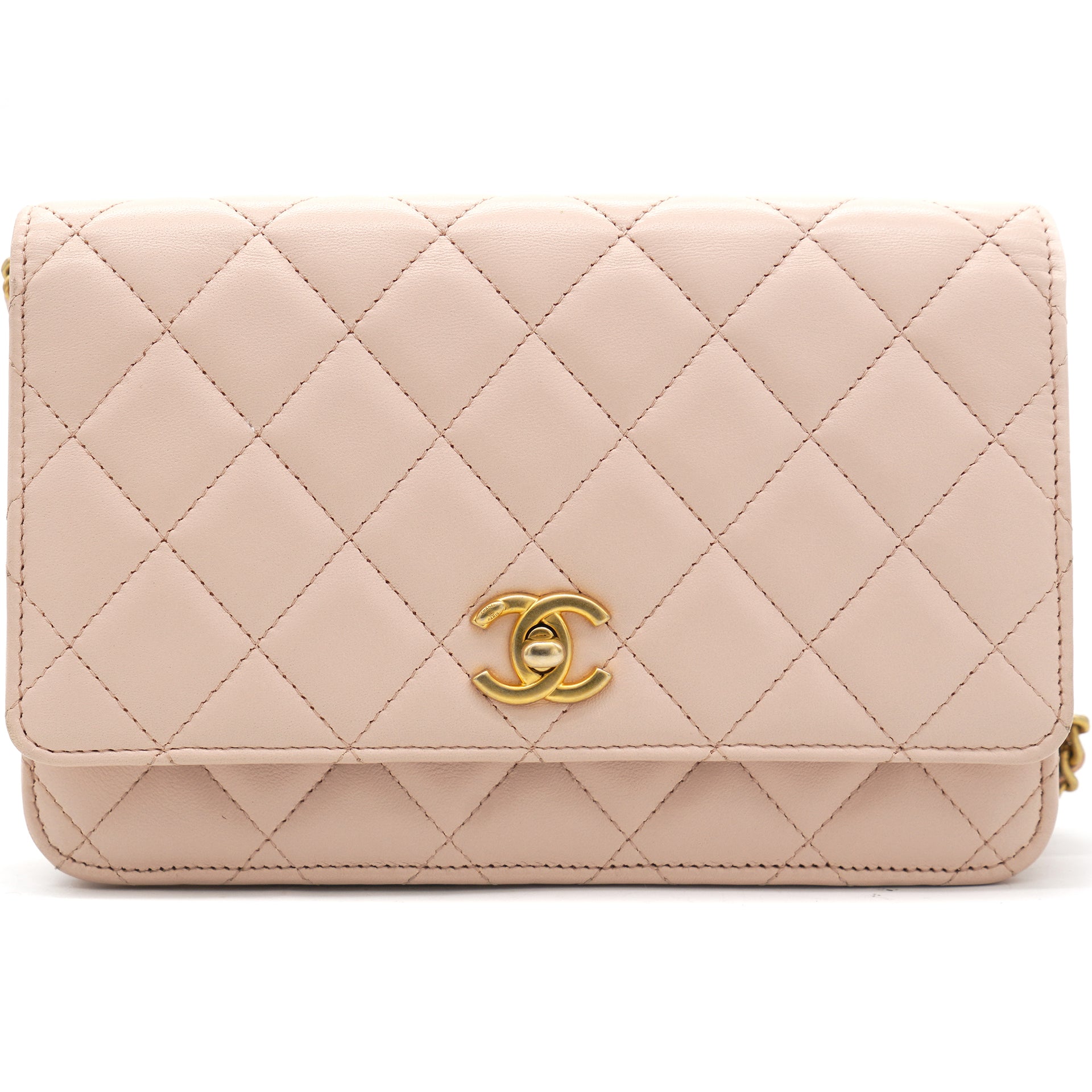 Chanel Caviar Quilted Wallet on Chain Woc Pink