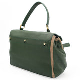 Green/Beige Leather and Canvas Muse Two Bag