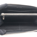 Black Leather Zippy Wallet