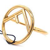 F is Fendi Gold Tone Narrow Bangle Bracelet