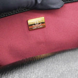 Small Flap Bag Black Shiny Grained Calfskin Brushed Gold Hardware