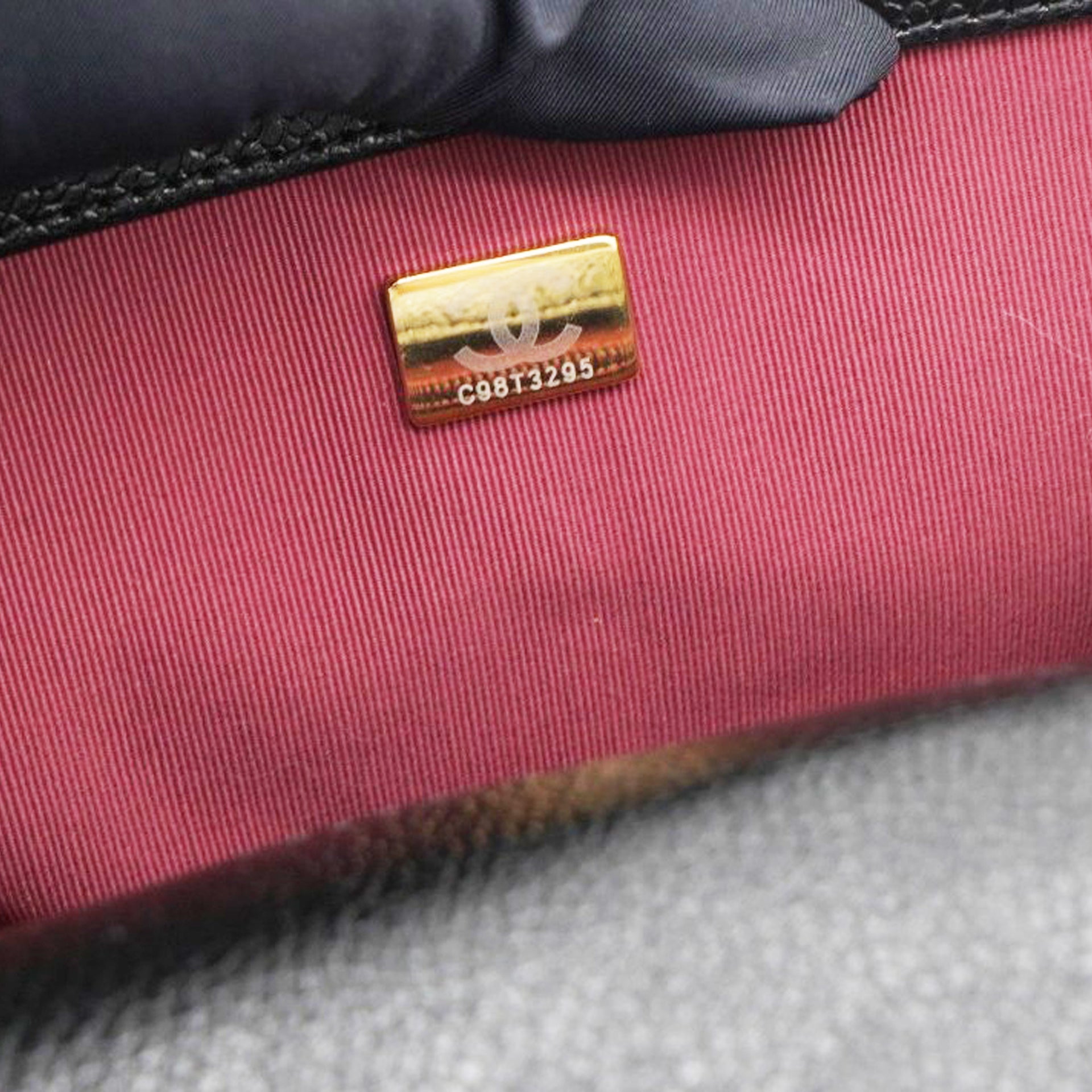 Small Flap Bag Black Shiny Grained Calfskin Brushed Gold Hardware
