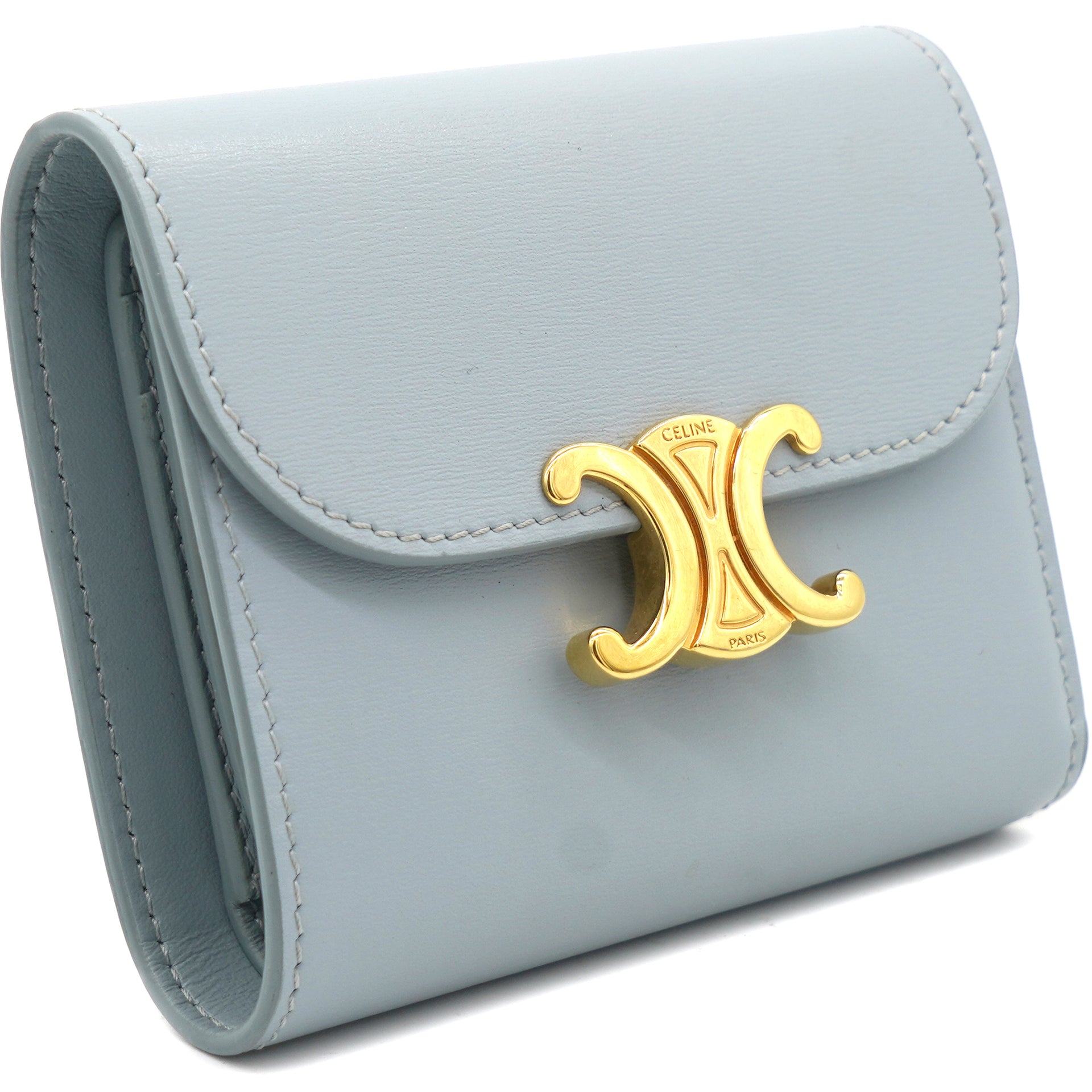 Women's Small trifold wallet in Grained calfskin, CELINE