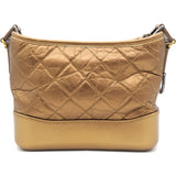 Aged Calfskin Quilted Small Gabrielle Hobo Bronze