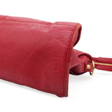City Red Leather Giant Gold Hardware