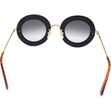 L’Aveugle Par Amour Black Resin GG0113/S Round Sunglasses