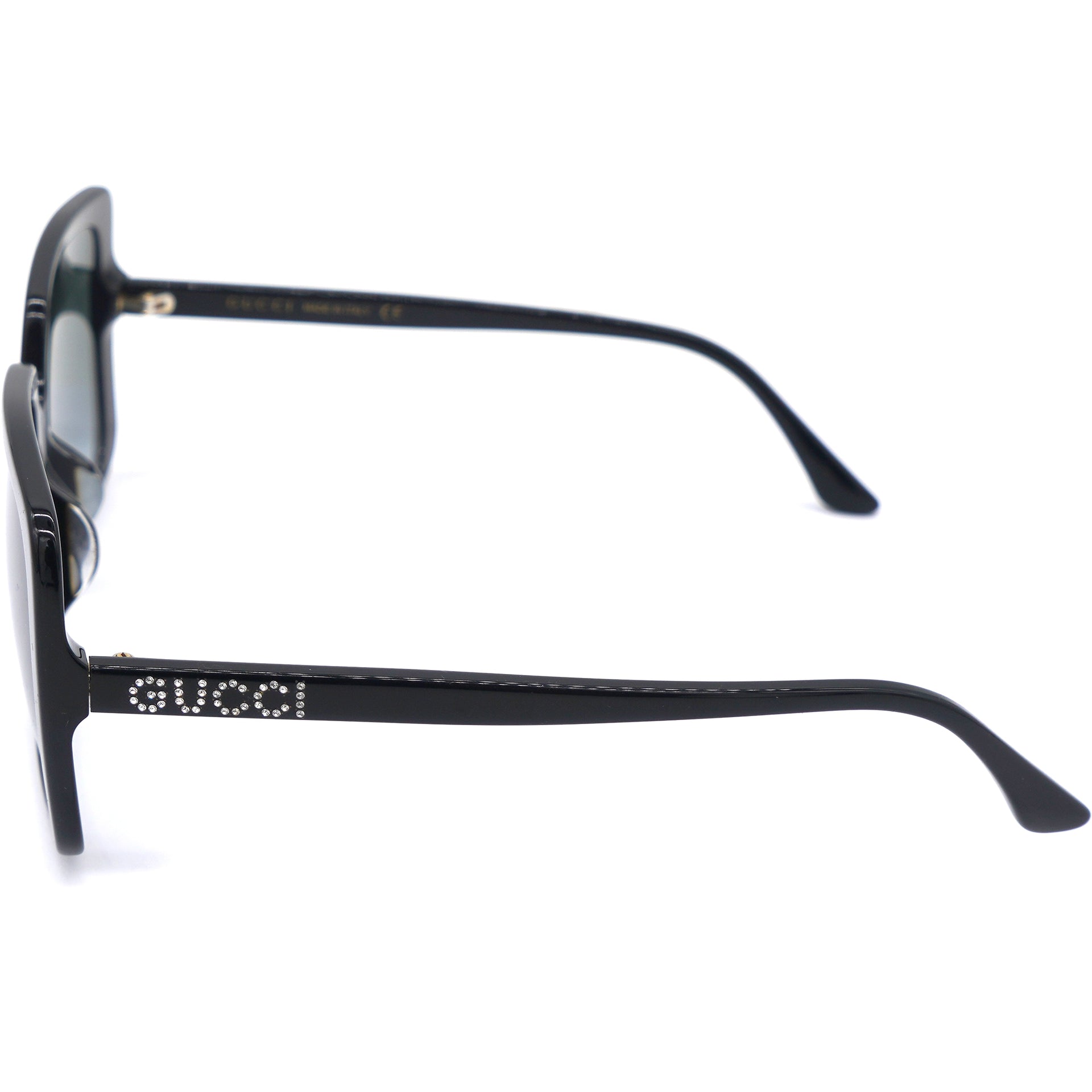 GG0728SA Black Square Rhinestones Detail Sunglasses