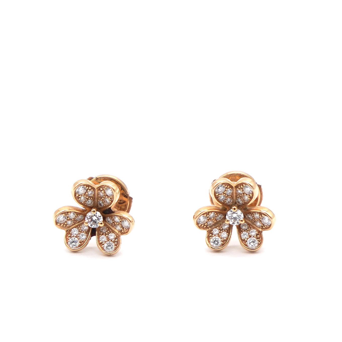 18K Rose Gold Diamond Mini Frivole Pave Earrings