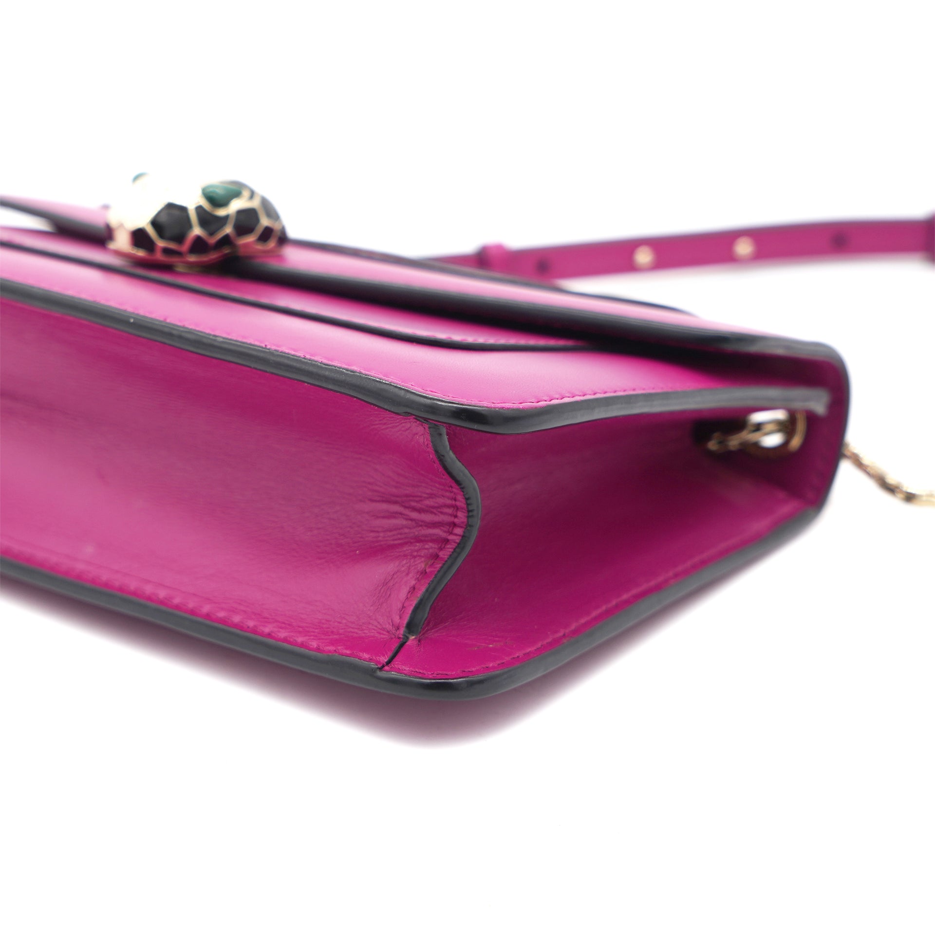 Pink Fuschia Leather Serpenti Forever Crossbody Bag