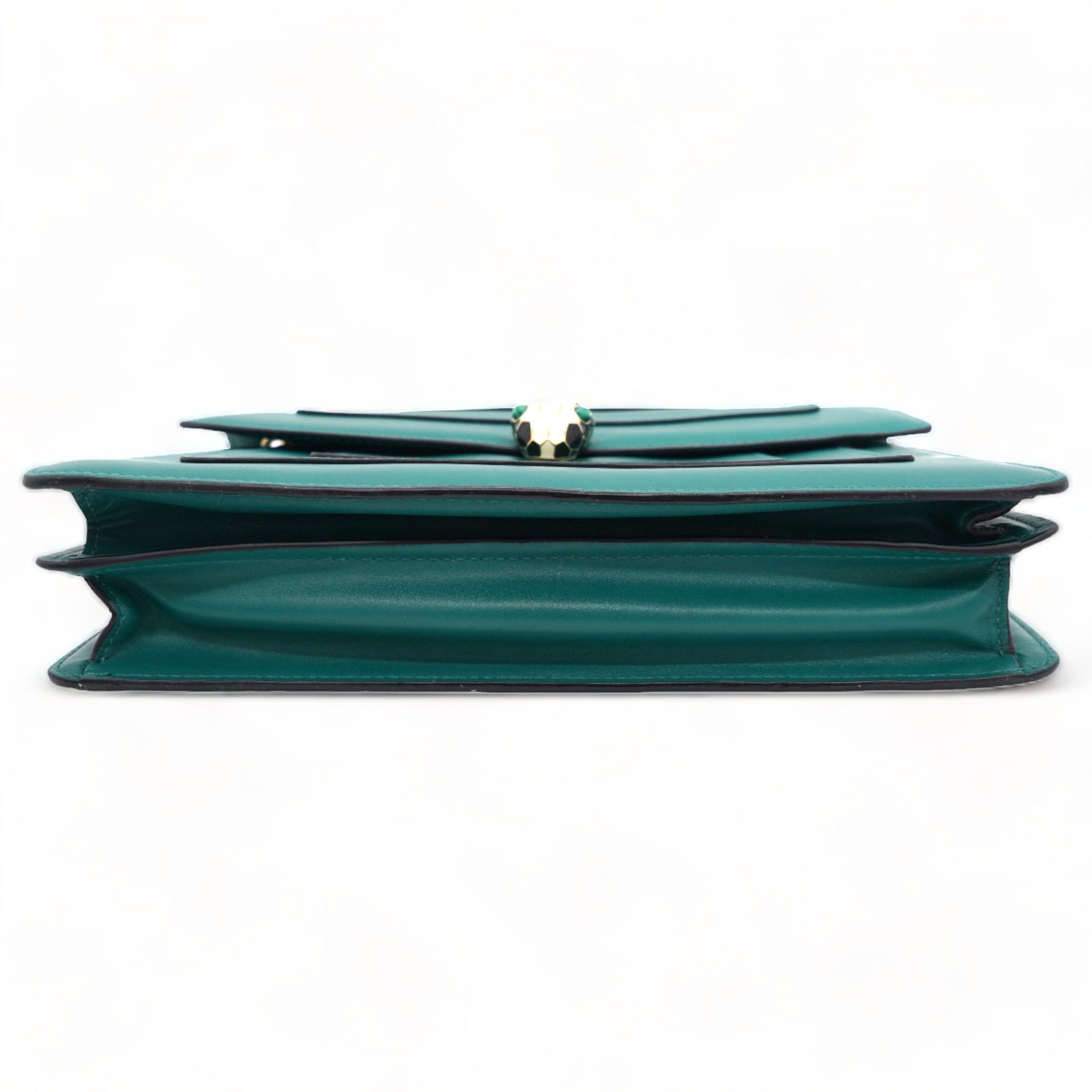 Leather Medium Serpenti Forever Flap Shoulder Bag Emerald