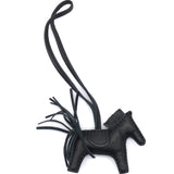 Noir Lambskin Rodeo PM Horse Bag Charm
