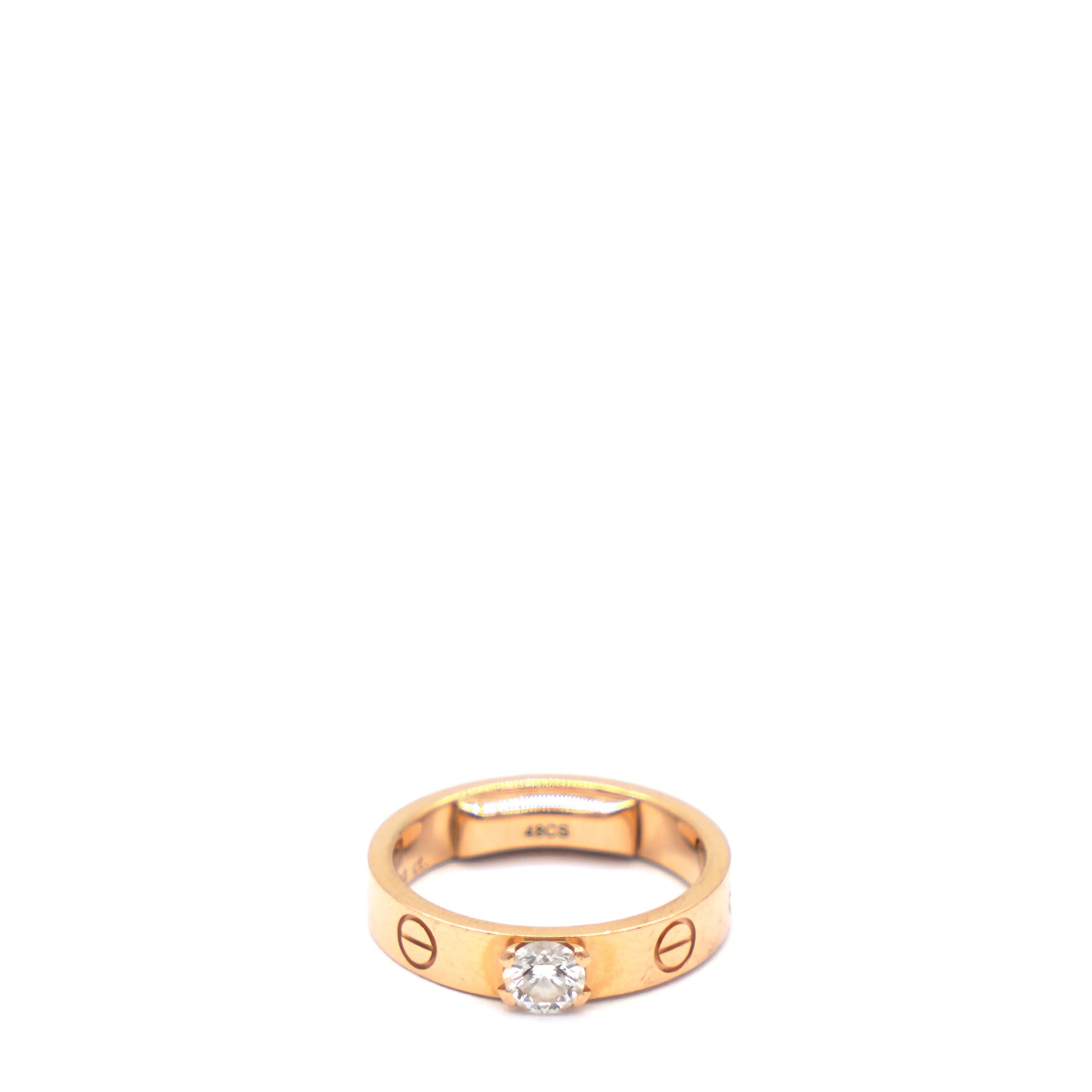 LOVE Solitaire Rose Gold Diamond Ring Size 48