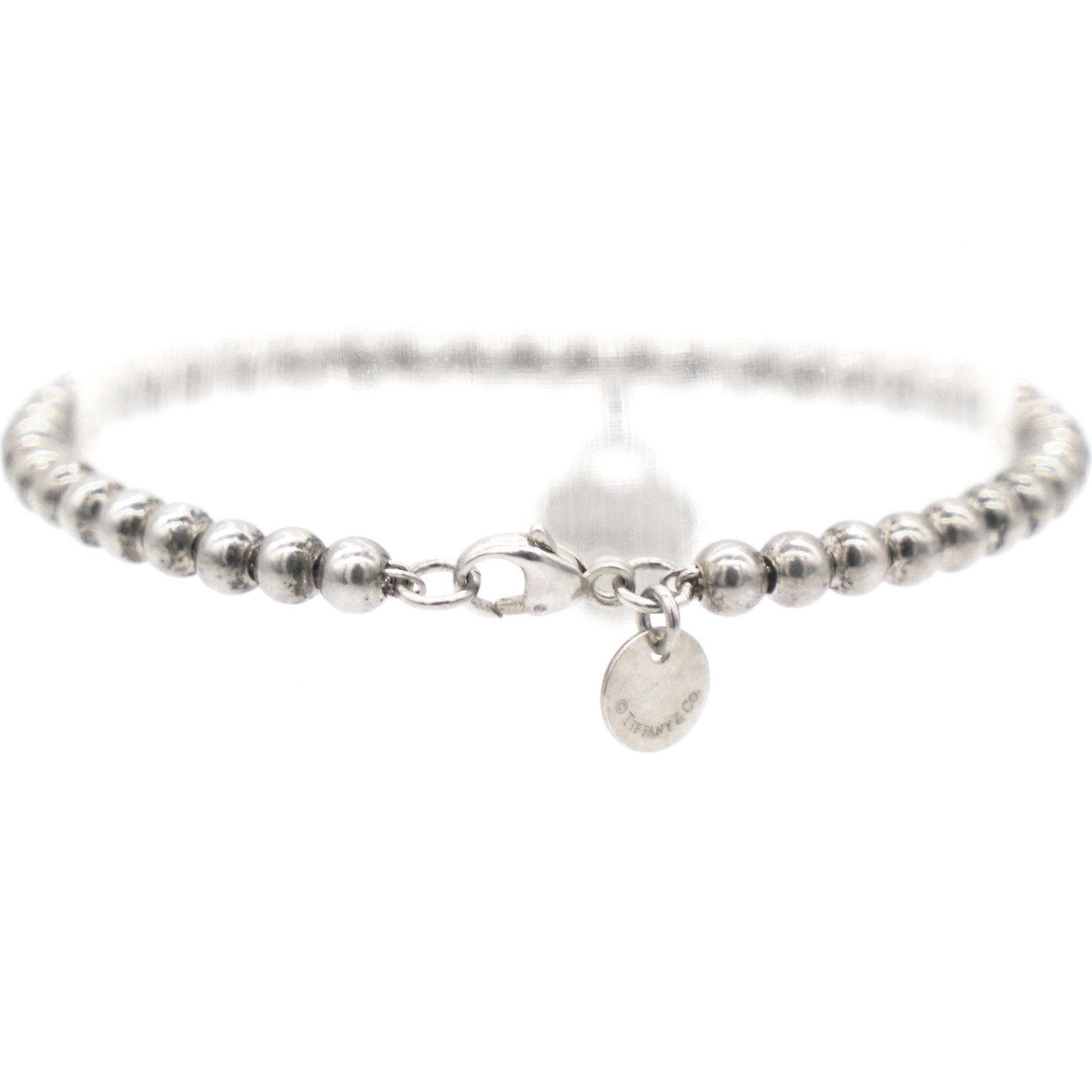 Return to Tiffany Heart Tag Bead Bracelet Silver