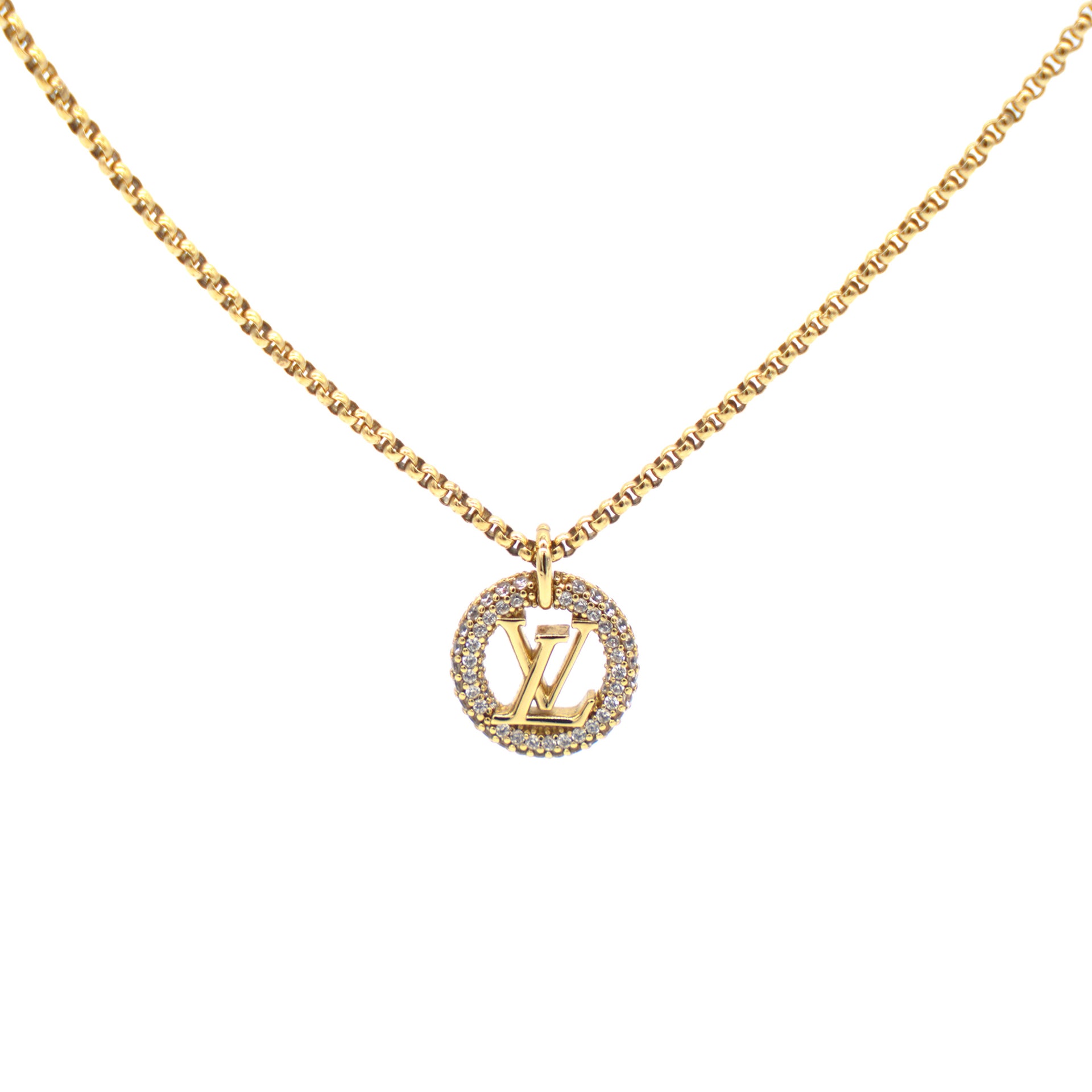 Louis Vuitton Louise By Night Crystals Gold Tone Necklace – STYLISHTOP