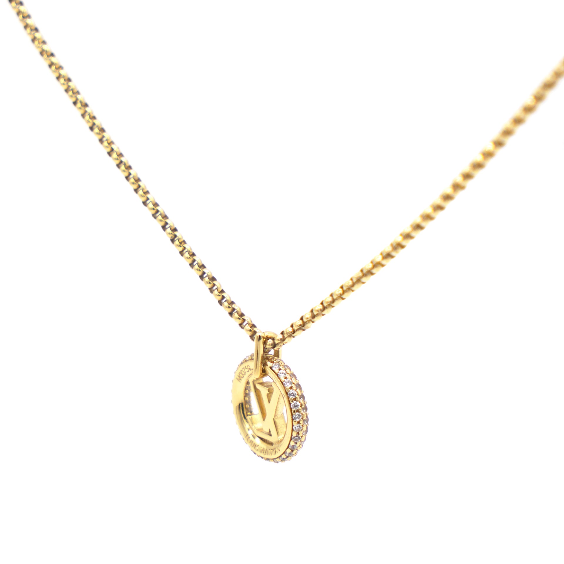 Louis Vuitton Louise By Night Pendant Necklace Crystal Embellished Metal  Gold 221763106